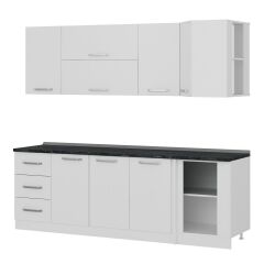 Minar 240Cm Köşe Mutfak Dolabı - Beyaz K240-B3