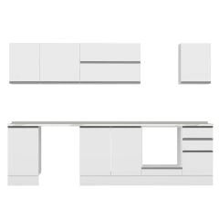 Alvinka 290X210 Cm High Gloss Mutfak Dolabı M-E80S45S45-2 High Gloss | Beyaz - Mdf