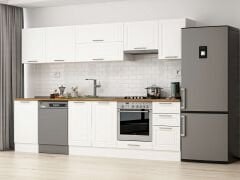 Alvinka 295X210 Cm Klasik Mebran Mutfak Dolabı Beyaz Beyaz M-E80S50S45-1 Mebran | Beyaz - Suntalam