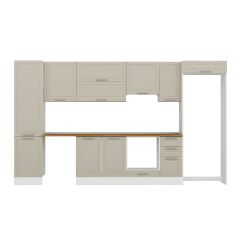 Alvinka 380X222 Cm Klasik Mebran Mutfak Dolabı Mbb-E90B50S40-1 Mebran | Kumtaşı - Suntalam