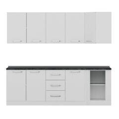 Minar 240Cm Köşe Mutfak Dolabı - Beyaz K240-B4