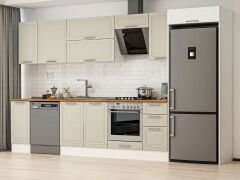 Alvinka 360X222 Cm Klasik Mebran Mutfak Dolabı Mb-E80S40S40-2 Mebran | Kumtaşı - Mdf