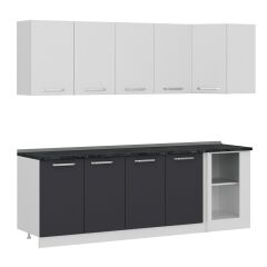 Minar 240Cm Köşe Mutfak Dolabı - Beyaz/Antrasit K240-A1