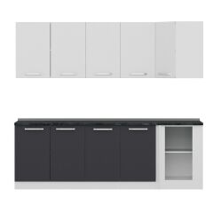 Minar 240Cm Köşe Mutfak Dolabı - Beyaz/Antrasit K240-A1