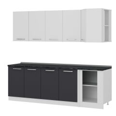 Minar 240Cm Köşe Mutfak Dolabı - Beyaz/Antrasit K240-A1