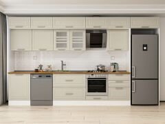 Alvinka 410X240 Cm Klasik Mebran Mutfak Dolabı Beyaz Beyaz Mb-E90S60S60-3 Mebran | Kumtaşı - Suntalam