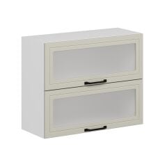 Alvinka Mutfak Modül Mbr_A Üst 2Yk1R 90-H72Cm Dolap Cam Beyaz Kumtaşı