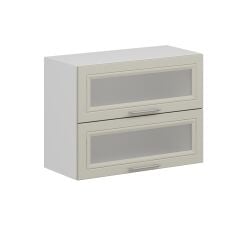 Alvinka Mutfak Modül Mbr_C Üst 2Yk1R 80-H60Cm Dolap Cam Beyaz Kumtaşı