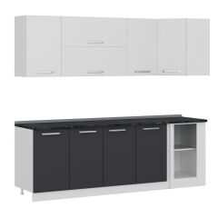 Minar 240Cm Köşe Mutfak Dolabı - Beyaz/Antrasit K240-A2