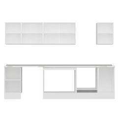 Alvinka 290X210 Cm High Gloss Mutfak Dolabı M-E80S45S45-3 High Gloss | Beyaz - Suntalam