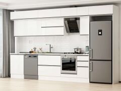 Alvinka 390X240 Cm High Gloss Mutfak Dolabı Mb-E90S60S40-2 High Gloss | Beyaz - Suntalam