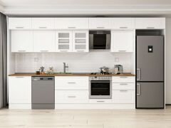 Alvinka 410X240 Cm Klasik Mebran Mutfak Dolabı Beyaz Beyaz Mb-E90S60S60-3 Mebran | Beyaz - Mdf