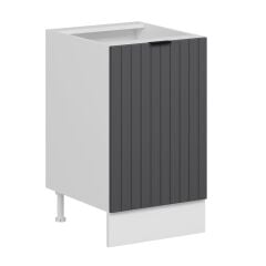 Alvinka Mutfak Modül Mbr_B Alt 1K1R 50Cm Dolap Beyaz Antrasit Mdf