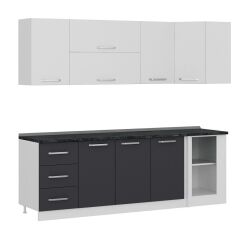 Minar 240Cm Köşe Mutfak Dolabı - Beyaz/Antrasit K240-A3