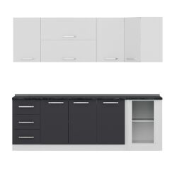 Minar 240Cm Köşe Mutfak Dolabı - Beyaz/Antrasit K240-A3