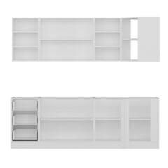 Minar 240Cm Köşe Mutfak Dolabı - Beyaz/Antrasit K240-A3