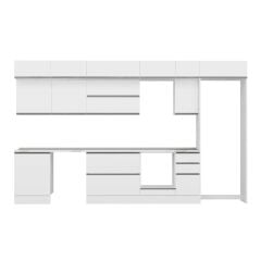 Alvinka 390X240 Cm High Gloss Mutfak Dolabı Mb-E90S60S40-2 High Gloss | Beyaz - Mdf