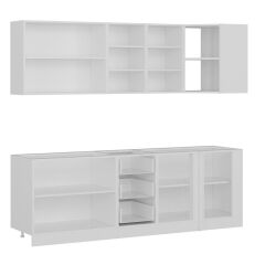 Minar 240Cm Köşe Mutfak Dolabı - Beyaz/Antrasit K240-A4