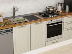 Alvinka 295X210 Cm Klasik Mebran Mutfak Dolabı Beyaz Beyaz M-E80S50S45-1 Mebran | Kumtaşı - Mdf