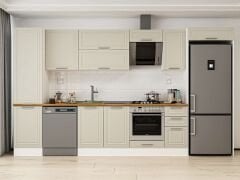 Alvinka 380X222 Cm Klasik Mebran Mutfak Dolabı Mbb-E90B50S40-2 Mebran | Kumtaşı - Suntalam