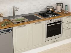 Alvinka 380X222 Cm Klasik Mebran Mutfak Dolabı Mbb-E90B50S40-2 Mebran | Kumtaşı - Suntalam