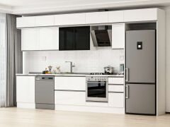 Alvinka 390X240 Cm High Gloss Mutfak Dolabı Mb-E90S60S40-3 High Gloss | Beyaz - Suntalam