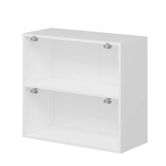 Alvinka Mutfak Modül Mbr_C Üst 2Yk1R 80-H72Cm Dolap Cam Beyaz Beyaz