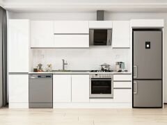 Alvinka 375X222 Cm High Gloss Mutfak Dolabı Mbb-E80B50S45-2 High Gloss | Beyaz - Mdf