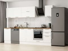 Alvinka 295X210 Cm Klasik Mebran Mutfak Dolabı Beyaz Beyaz M-E80S50S45-2 Mebran | Beyaz - Mdf