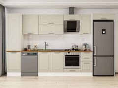 Alvinka 380X222 Cm Klasik Mebran Mutfak Dolabı Mbb-E90B50S40-2 Mebran | Kumtaşı - Mdf