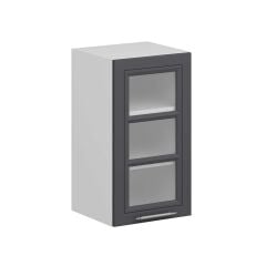 Alvinka Mutfak Modül Mbr_C Üst 1Dk2R 40-H72Cm Dolap Cam Beyaz Antrasit Mdf