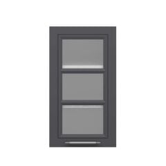 Alvinka Mutfak Modül Mbr_C Üst 1Dk2R 40-H72Cm Dolap Cam Beyaz Antrasit Mdf