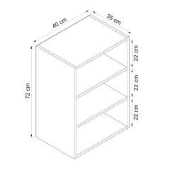 Alvinka Mutfak Modül Mbr_C Üst 1Dk2R 40-H72Cm Dolap Cam Beyaz Antrasit Mdf