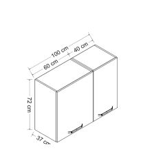 Minar 100 Cm Mutfak Dolabı Beyaz 100-B1-Üst Modül