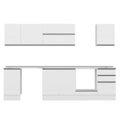 Alvinka 295X210 Cm High Gloss Mutfak Dolabı M-E80S45S50-2 High Gloss | Beyaz - Suntalam