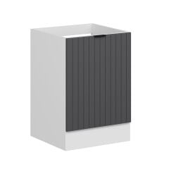 Alvinka Mutfak Modül Mbr_B Alt 1K 60Cm Evye Dolap Beyaz Antrasit Mdf