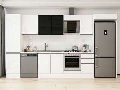 Alvinka 375X222 Cm High Gloss Mutfak Dolabı Mbb-E80B50S45-3 High Gloss | Beyaz - Mdf