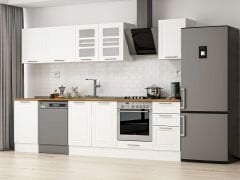 Alvinka 295X210 Cm Klasik Mebran Mutfak Dolabı Beyaz Beyaz M-E80S50S45-3 Mebran | Beyaz - Suntalam