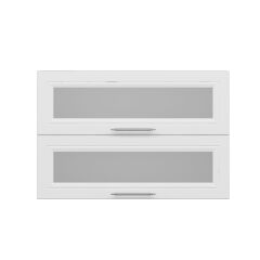 Alvinka Mutfak Modül Mbr_C Üst 2Yk1R 90-H60Cm Dolap Cam Beyaz Beyaz