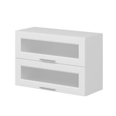 Alvinka Mutfak Modül Mbr_C Üst 2Yk1R 90-H60Cm Dolap Cam Beyaz Beyaz