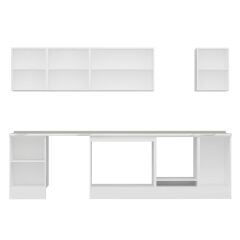 Alvinka 295X210 Cm Klasik Mebran Mutfak Dolabı Beyaz Beyaz M-E80S50S45-3 Mebran | Kumtaşı - Suntalam