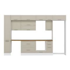 Alvinka 370X240 Cm Klasik Mebran Mutfak Dolabı Beyaz Beyaz Mbb-E90B40S40-2 Mebran | Kumtaşı - Suntalam