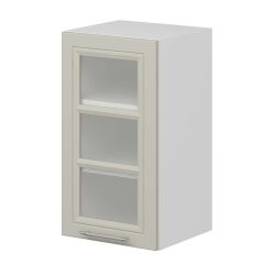 Alvinka Mutfak Modül Mbr_C Üst 1Dk2R 40-H72Cm Dolap Cam Beyaz Kumtaşı Mdf