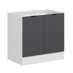 Alvinka Mutfak Modül Mbr_B Alt 2K 90Cm Evye Dolap Beyaz Antrasit Suntalam