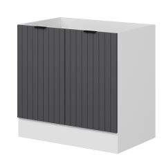 Alvinka Mutfak Modül Mbr_B Alt 2K 90Cm Evye Dolap Beyaz Antrasit Suntalam