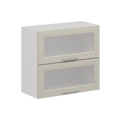 Alvinka Mutfak Modül Mbr_C Üst 2Yk1R 90-H60Cm Dolap Cam Beyaz Kumtaşı