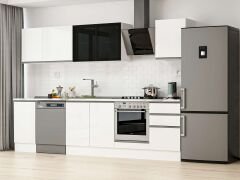 Alvinka 295X210 Cm High Gloss Mutfak Dolabı M-E80S45S50-3 High Gloss | Beyaz - Suntalam