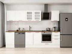 Alvinka 295X210 Cm Klasik Mebran Mutfak Dolabı Beyaz Beyaz M-E80S50S45-3 Mebran | Beyaz - Mdf