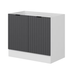 Alvinka Mutfak Modül Mbr_B Alt 2K 100Cm Evye Dolap Beyaz Antrasit Suntalam