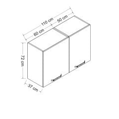 Minar 110 Cm Mutfak Dolabı Beyaz 110-B1-Üst Modül